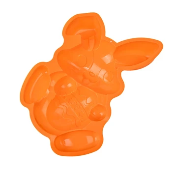 Пасхальный силиконовый кролик Шоколадная форма на тему кролика Кухонные принадлежности Подарок для детей для изготовления поделок из эпоксидной смолы