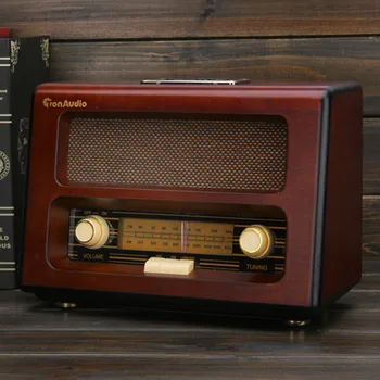 Обновленная версия Bluetooth TonAudio Высококачественное деревянное антикварное радио, старомодный ретро динамик с картой USB-радио для пожилых людей