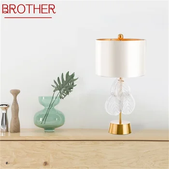Современные настольные лампы BROTHER LED Настольная лампа Прикроватная стеклянная домашняя декоративная для спальни гостиной офиса кабинета