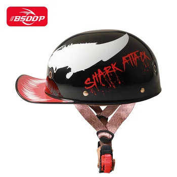 Мотоциклетный шлем Ретро-шлем для электромобиля, персонализированная бейсбольная кепка с гангстером, расписной шлем-ковш, кепка с козырьком