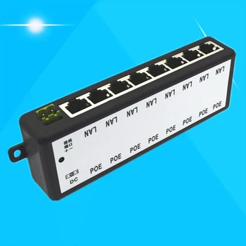 Разветвитель цепи POE, 8-портовый модуль Ethernet, Слабый Электрический мониторинг видеонаблюдения, Блок питания 12-48 В