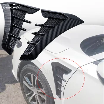 Универсальный дизайн из черного углеродного волокна, Жабры Акулы, Вентиляционное отверстие на боковом крыле, 3D Наклейки на спойлер на кузове автомобиля, Боковые Модификации