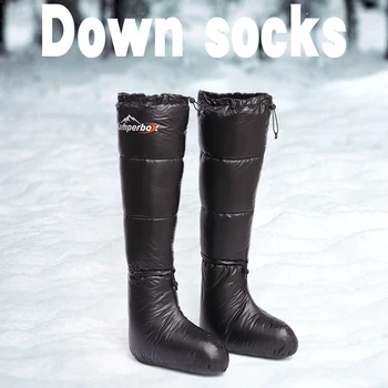 Теплая обувь на пуху для мужчин и женщин, зимняя пуховая обувь для кемпинга в помещении, водонепроницаемая ветрозащитная обувь для пеших прогулок на открытом воздухе