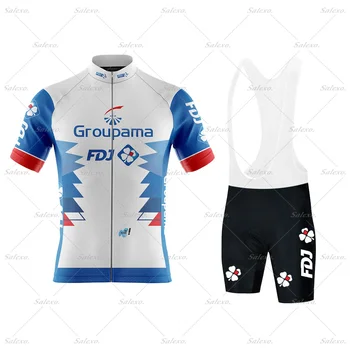2023 FDJ Велоспорт Джерси Комплект Сборной Франции Велосипедная Одежда Мужчины Рубашки Для Шоссейных Велосипедов Костюм Велосипедный Нагрудник Шорты MTB Maillot Cyclisme Kit
