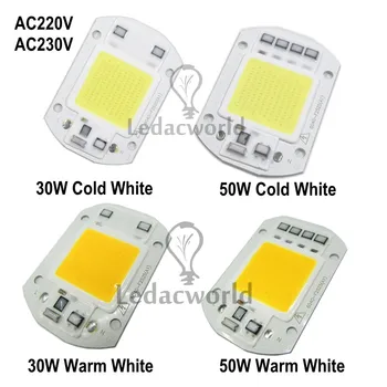 220V 230V 30W 50W IP65 Встроенная микросхема Теплый белый Холодный белый Для самодельных светодиодных ламп COB Лампа прожектор