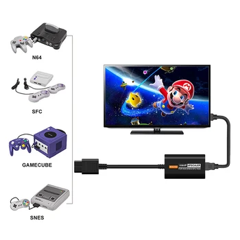Конвертер HDTV 1080P для игровой консоли Nintendo 64/SFC/SNES/NGC Адаптер для масштабирования 4:3/16: 9 Переключение соотношения сторон