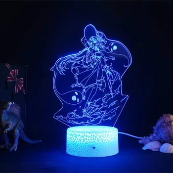 Genshin impact Hutao Figure Led Night Light Для Дома Светодиодные Панельные Светильники Украшение Спальни Подарок другу