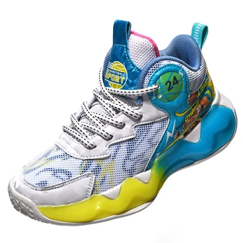 Новые детские кроссовки, дышащая баскетбольная обувь, амортизирующие баскетбольные кроссовки для мальчиков, удобные тренировочные кроссовки для девочек