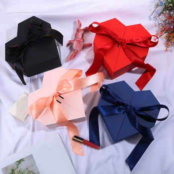 Подарочная коробка в форме сердца с лентой-бантом Подарки на День Святого Валентина Упаковочные коробки Подарки-сюрпризы на годовщину Свадебные украшения
