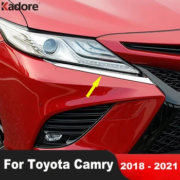 Для Toyota Camry SE XSE TRD 2018-2020 2021 Нержавеющая Автомобильная Передняя Фара Головного Света, Накладка Для Бровей, Накладка Для Век, Молдинг для Фар