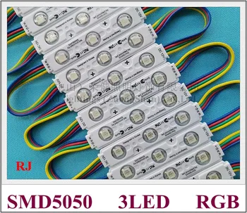 Светодиодный модуль для впрыска букв-вывесок с объективом светодиодный рекламный световой модуль SMD 5050 RGB DC12V 0.72 Вт 3 светодиода IP66 75 мм * 15 мм * 5 мм
