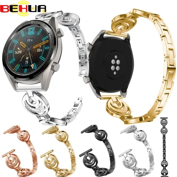 Ремешок для часов huawei Watch GT из нержавеющей стали, сменный смарт-браслет со стразами Для Samsung Galaxy Watch 46 мм, ремешки для ремня