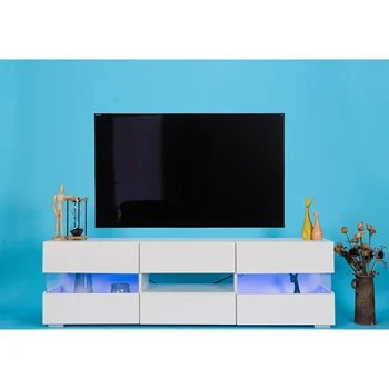 [Распродажа Flash] Современная минималистичная подставка для телевизора со светодиодной подсветкой 2022 ГОДА, Новый шкаф для телевизора из Белого Акрилового стекла 63 