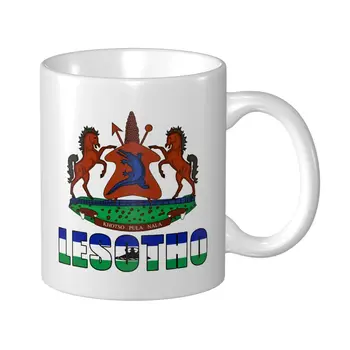 Маркировочная чашка Кружка Письмо Лесото Флаг Эмблема Кофейные кружки Чашка для чая молока воды Дорожные кружки для офиса дома