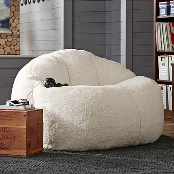Бархатный Большой диван-мешок из овечьей фасоли без наполнения, Ленивый Диван-кровать для детей и взрослых, Скандинавское кресло, Угловое Напольное сиденье, Пуфик, Пуфик