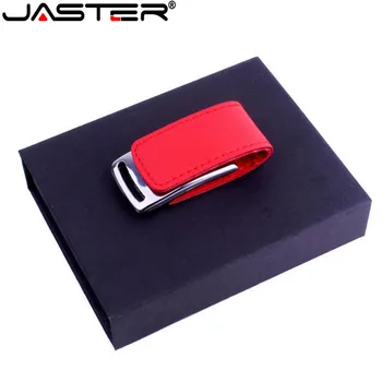 Кожаная флешка JASTER с упаковочной коробкой usb флэш-накопитель 64 ГБ 32 ГБ 16 ГБ 8 ГБ 4 ГБ USB 2.0 Memory Stick Флешки USB-Диск подарок